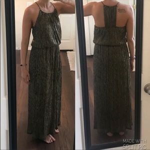 Enfocus silver, gold, and black metallic dress